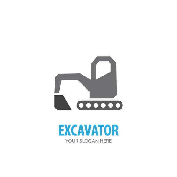 Logotipo de excavadora para empresa. Diseño simple de la idea del logotipo de la excavadora — Vector de stock