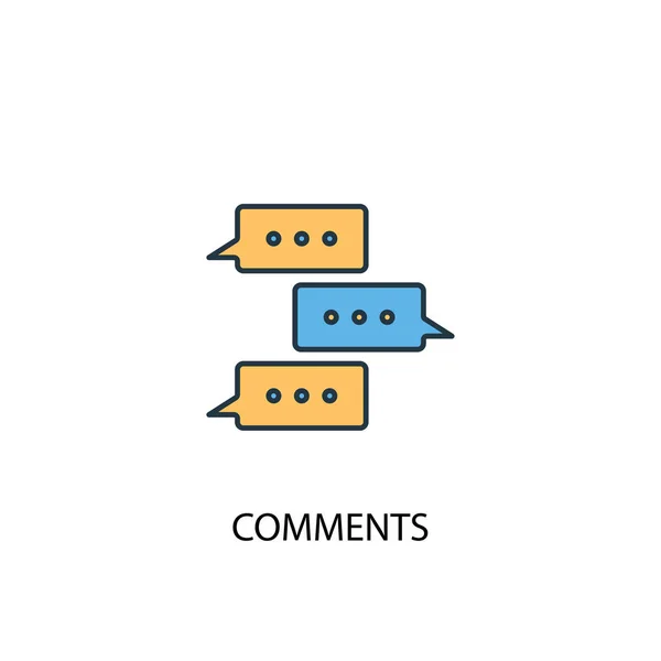 Comentários conceito 2 ícone colorido. Ilustração simples do elemento azul. Comentários design de símbolo conceito. Pode ser usado para web e mobile —  Vetores de Stock