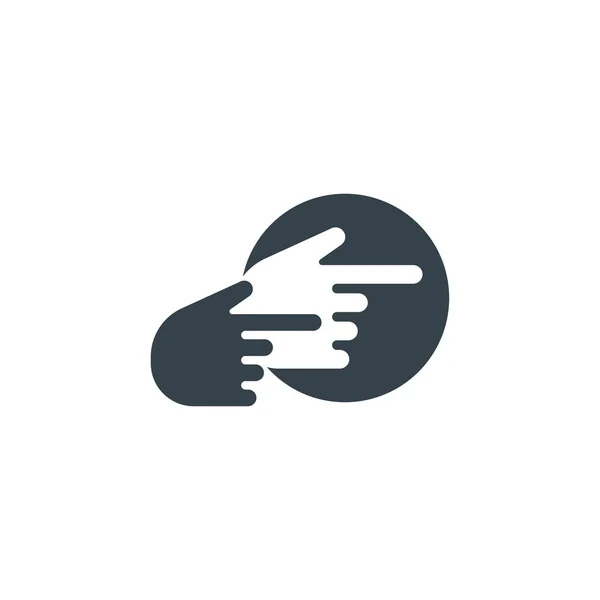 Diseño de plantilla de logotipo de concepto de cursor de mano. Forma del icono del logotipo del negocio. cursor de mano ilustración simple — Archivo Imágenes Vectoriales