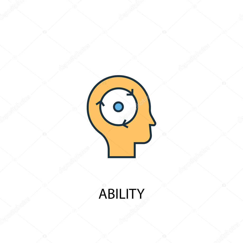 ability concept 2 colored icon. Simple blue element illustration. ability concept symbol design. Can be used for web and mobile