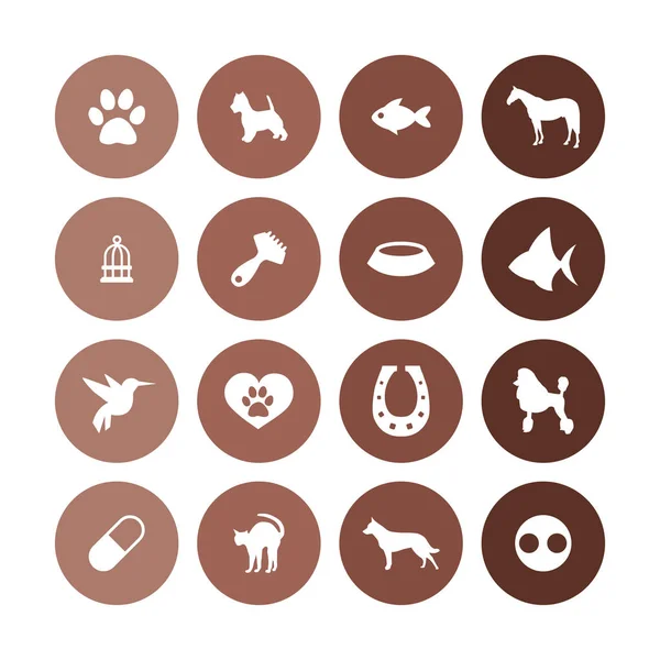 Animales, mascotas iconos conjunto universal para la web y la interfaz de usuario — Vector de stock