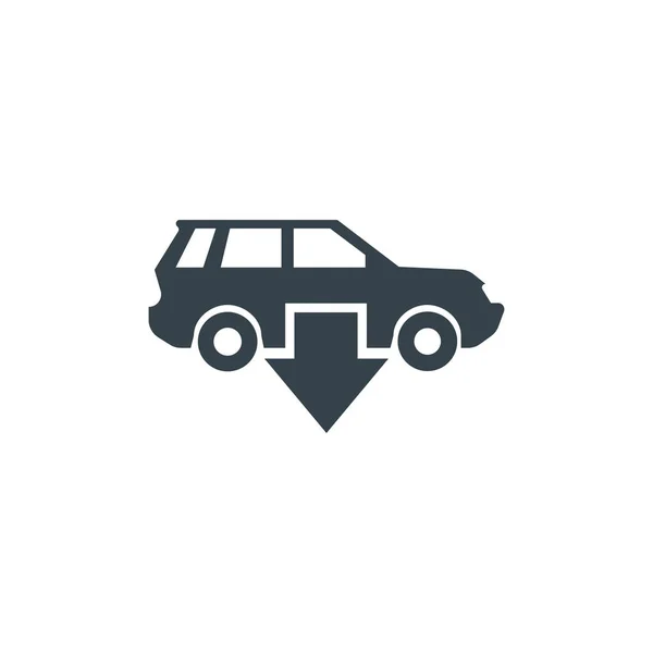 Concepto de flecha del coche diseño de la plantilla de logotipo. Forma del icono del logotipo del negocio. flecha del coche ilustración simple — Archivo Imágenes Vectoriales
