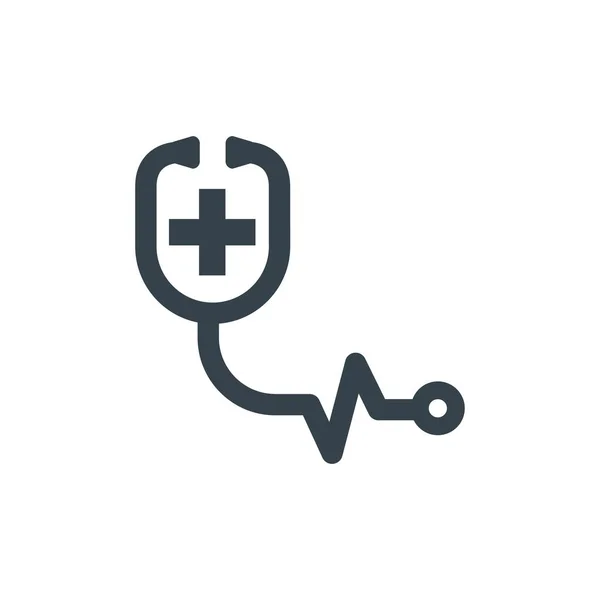 Medic stethoscoop concept logotype sjabloonontwerp. Vorm van het bedrijfslogo pictogram. Medic stethoscoop eenvoudige illustratie — Stockvector