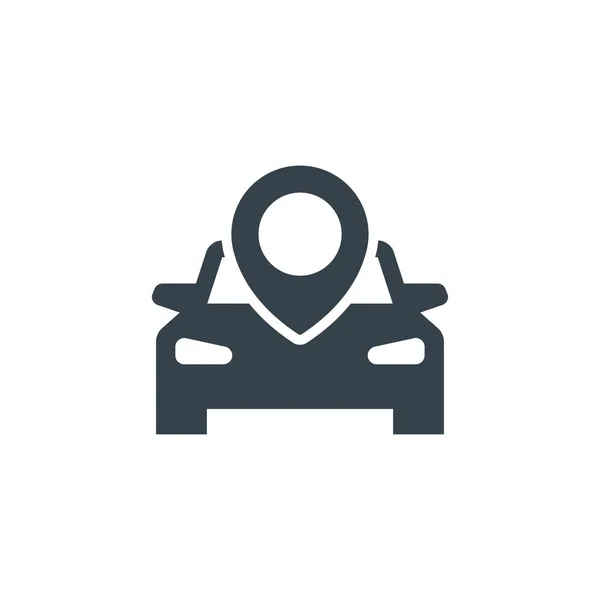 Araba pin kavramı logo tipi şablon tasarımı. İş logosu simgesi şekli. araba pin basit illüstrasyon — Stok Vektör
