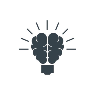 lamba beyin kavramı logo tipi şablon tasarımı. İş logosu simgesi şekli. lamba beyin basit illüstrasyon