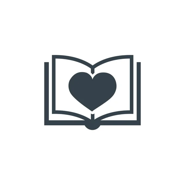 Book love concept logotype template design. Business logo icon shape. book love simple illustration — Stock Vector