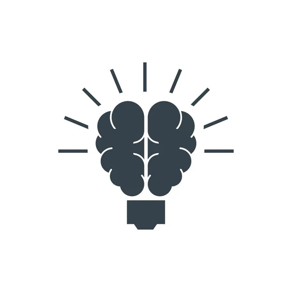 Lámpara cerebro concepto logotipo plantilla diseño. Forma del icono del logotipo del negocio. lámpara cerebro ilustración simple — Vector de stock