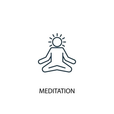meditasyon kavram satırı simgesi. Basit eleman çizimi. meditasyon kavramı anahat sembol tasarımı. Web ve mobil cihazlar için kullanılabilir