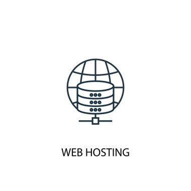 web hosting konsept satırı simgesi. Basit eleman çizimi. web hosting kavramı anahat sembol tasarımı. Web ve mobil cihazlar için kullanılabilir