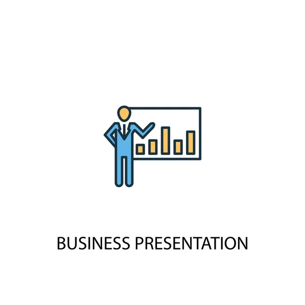 Conceito de apresentação de negócios 2 ícone colorido. Ilustração simples do elemento azul. design de símbolo de conceito de apresentação de negócios. Pode ser usado para web e mobile —  Vetores de Stock