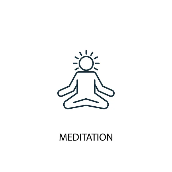 Meditation concept line icon. Simple element illustration. meditation concept outline symbol design. Can be used for web and mobile — Stock Vector