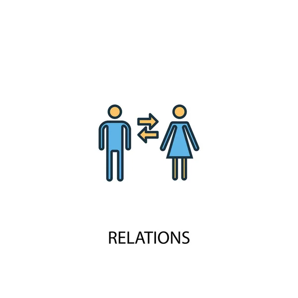 Concept de relations 2 icône de couleur. Illustration simple d'élément bleu. relations concept symbole conception. Peut être utilisé pour le web et le mobile — Image vectorielle