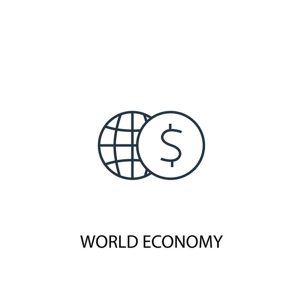 World Economy concept line icoon. Afbeelding van een eenvoudig element. World Economy concept overzicht symbool ontwerp. Kan gebruikt worden voor web en mobiel — Stockvector