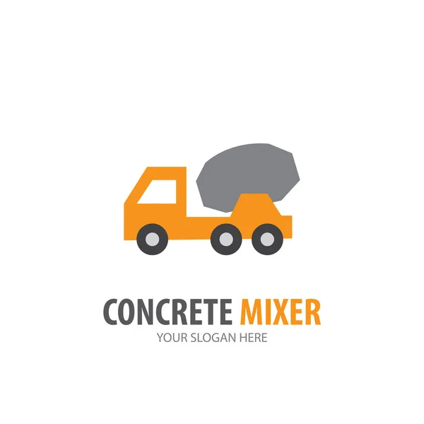 Betonmixer logo voor het bedrijfsleven. Eenvoudige betonmixer logotype idee ontwerp — Stockvector