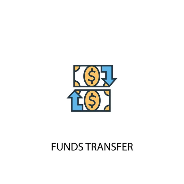 Concept de transfert de fonds 2 icône de couleur. Illustration simple d'élément bleu. concept de transfert de fonds conception de symbole. Peut être utilisé pour le web et le mobile — Image vectorielle