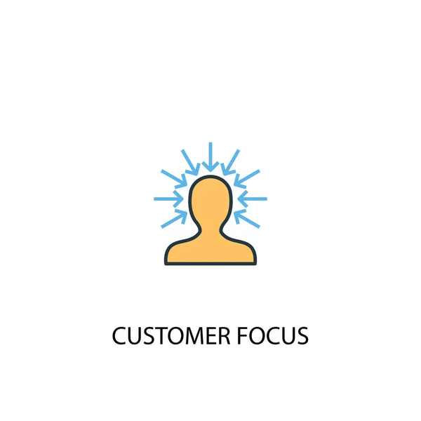 customer focus concept 2 colored icon. Simple blue element illustration. customer focus concept symbol design. Can be used for web and mobile