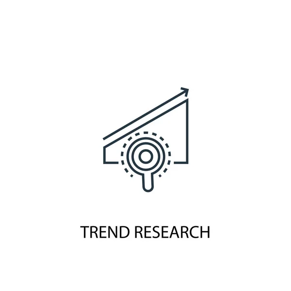 Trend Research koncept linje ikon. Enkelt element illustration. trend forsknings konceptet Outline symbol design. Kan användas för webb-och mobil — Stock vektor