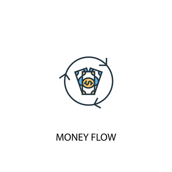 Geldfluss-Konzept 2 farbiges Symbol. einfache Illustration des blauen Elements. Money Flow Konzept Symboldesign. kann für Web und Mobile verwendet werden — Stockvektor