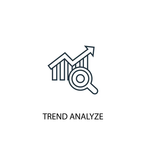 Trend kavram satırı simgesini analiz edin. Basit eleman çizimi. trend analiz kavram anahat sembol tasarımı. Web ve mobil cihazlar için kullanılabilir — Stok Vektör
