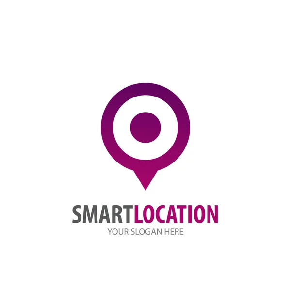 Logo de localisation intelligente pour l'entreprise. Simple Smart emplacement logotype idée conception — Image vectorielle