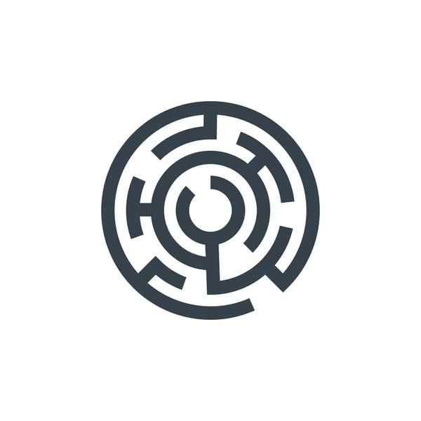 Cercle labyrinthe concept logotype modèle conception. Logo de l'entreprise icône forme. cercle labyrinthe logo illustration — Image vectorielle