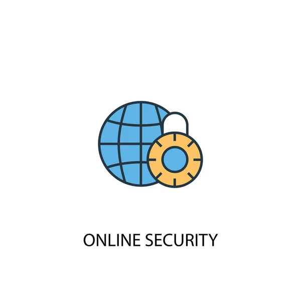 Concepto de seguridad en línea 2 icono de color. Ilustración simple elemento azul. diseño de símbolos de concepto de seguridad en línea. Puede ser utilizado para web y móvil — Vector de stock