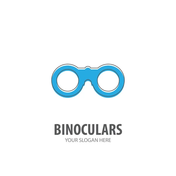 Logo binocolo per azienda. Design semplice di un'idea di logotipo binocolare . — Vettoriale Stock