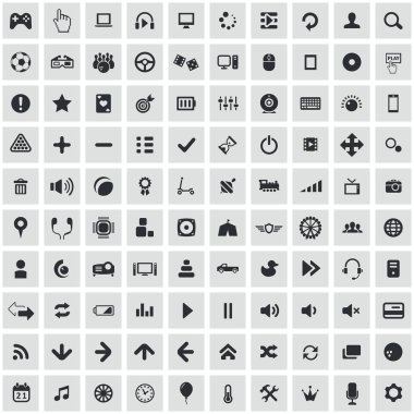oyun 100 simgeleri web ve Ui için evrensel set.