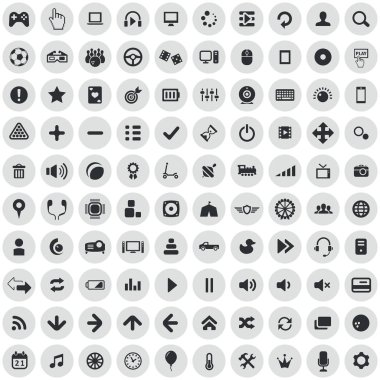 oyun 100 simgeleri web ve Ui için evrensel set.