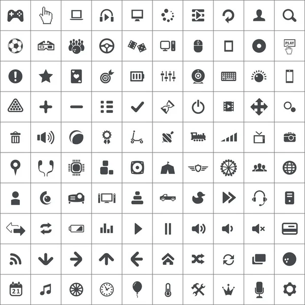 Jeu 100 icônes ensemble universel pour le web et l'interface utilisateur . — Image vectorielle