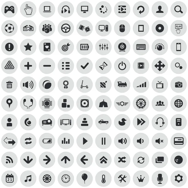 Jeu 100 icônes ensemble universel pour le web et l'interface utilisateur . — Image vectorielle