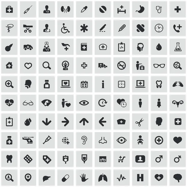 Doctor 100 iconos universal set para web e interfaz de usuario — Vector de stock