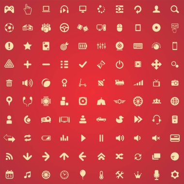 oyun 100 simgeleri web ve Ui için evrensel set.