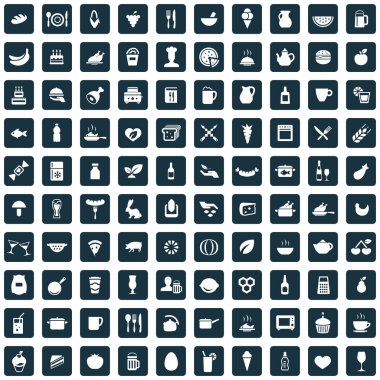 gıda 100 simgeleri web ve Ui için evrensel set