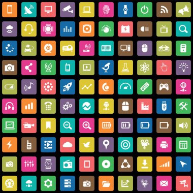 hi-tech 100 simgeler evrensel web ve Ui için ayarlayın