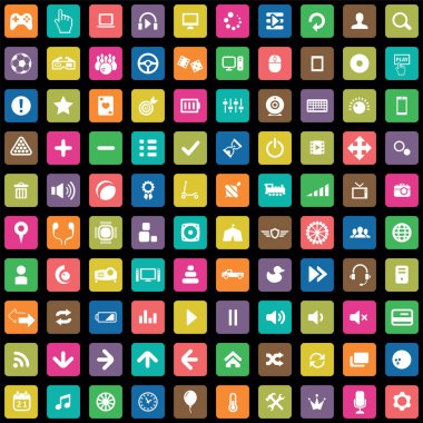 oyun 100 simgeleri web ve Ui için evrensel set.