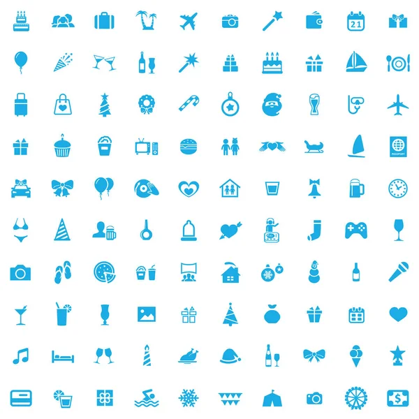 Urlaub 100 Icons Universal-Set für Web und UI. — Stockvektor