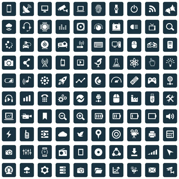 Hi-Tech 100 ikony univerzální sada pro web a uživatelské rozhraní — Stockový vektor