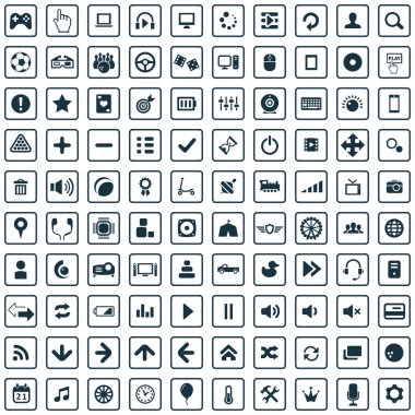 oyun 100 simgeleri web ve Ui için evrensel set.