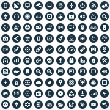 hi-tech 100 simgeler evrensel web ve Ui için ayarlayın