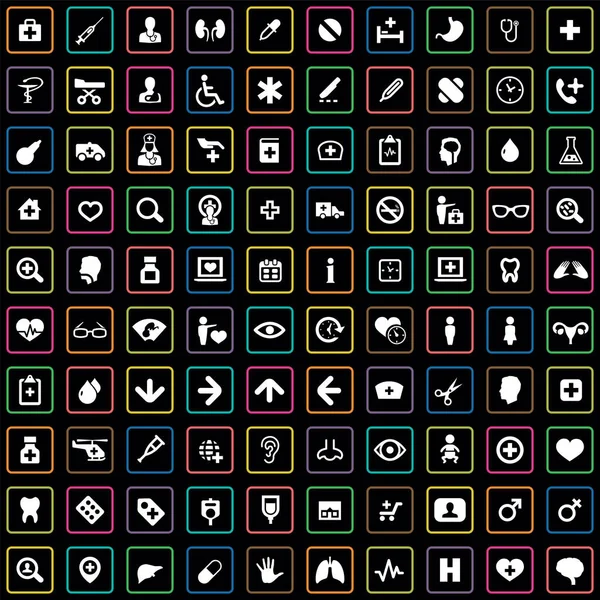 Dokter 100 icons Universal set voor web en UI — Stockvector