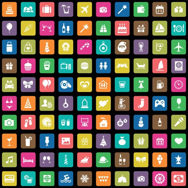 Dovolená 100 ikony univerzální sady pro web a uživatelské rozhraní. — Stockový vektor
