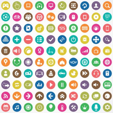 oyun 100 simgeleri web ve Ui için evrensel set.