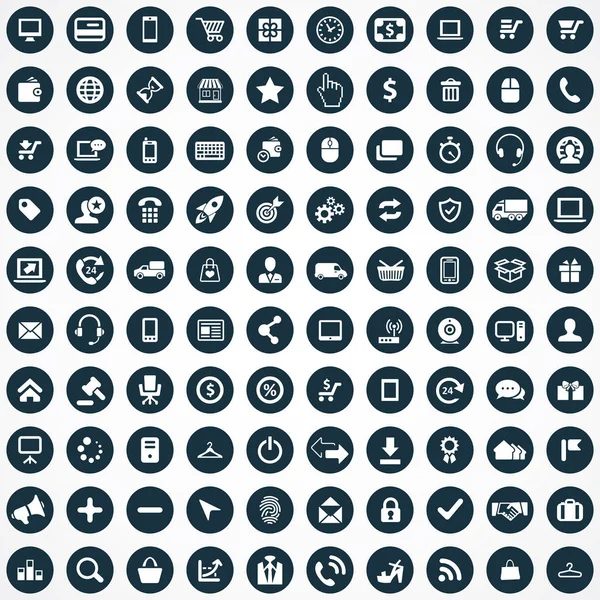 E-commerce 100 iconos universal set para web e UI . — Vector de stock