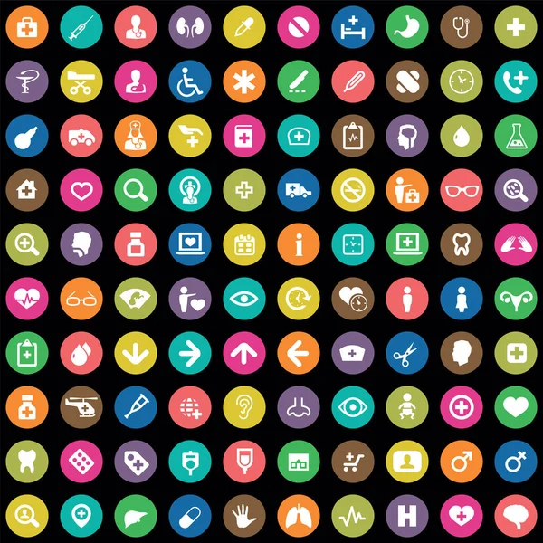 Doctor 100 iconos universal set para web e interfaz de usuario — Vector de stock