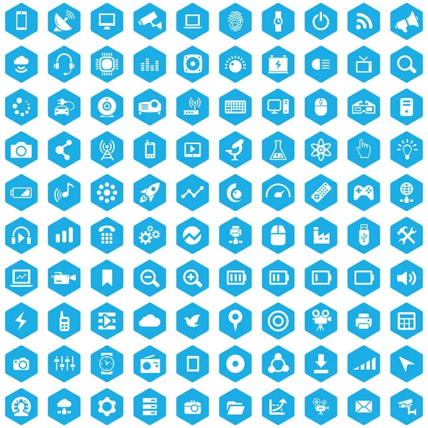 Hi-Tech 100 icons Universal set voor web en UI — Stockvector