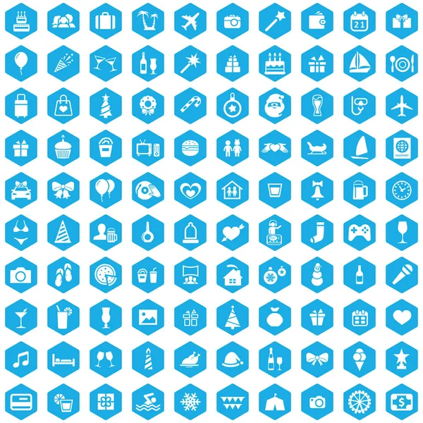 Set universal de 100 iconos de vacaciones para web e UI . — Vector de stock