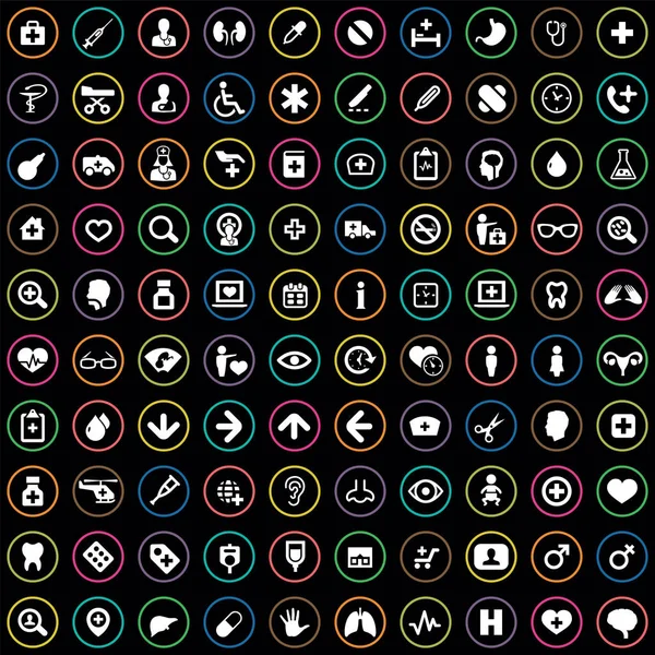 Doctor 100 icons universal set for web and UI — Stock Vector