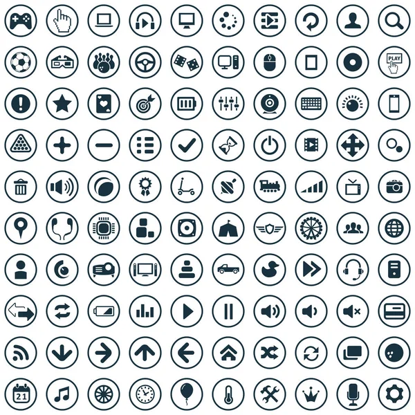 Гра 100 іконок універсальний набір для Інтернету та інтернету . — стоковий вектор
