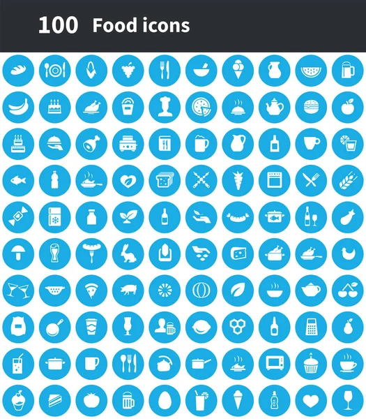 Food 100 iconos universal set para web e UI — Vector de stock